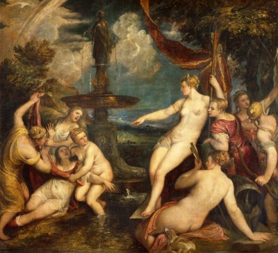 Diana och Callisto, av Titian (ca 1490-1576), olja på duk av Titian (c.1488 1576)
