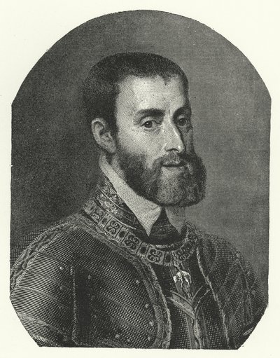 Karl V, helige romerske kejsare (gravyr) av Titian (c.1488 1576) (after)