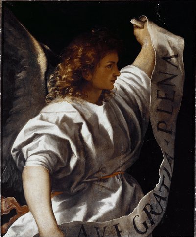 Polyptyk Averoldi: Tillkännage ängel av Titian (c.1488 1576)