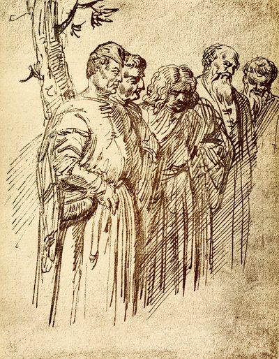 Grupp tittare från miraklet av St. Anthony av Tiziano Vecelli