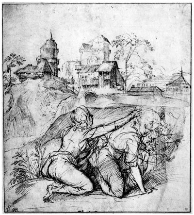 Landskap med två ungdomar, c1510, 1937 av Tiziano Vecelli