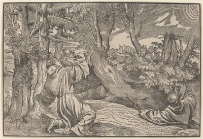 Saint Francis tar emot Stigmata av Titian