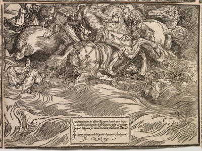 Faraos armés nedsänkning i Röda havet av Titian