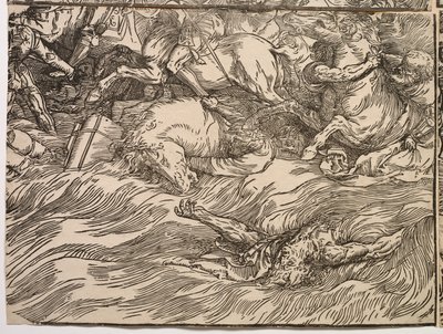 Faraos armés nedsänkning i Röda havet av Titian