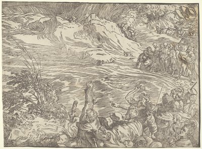 Faraos armé dränks i Röda havet av Titian