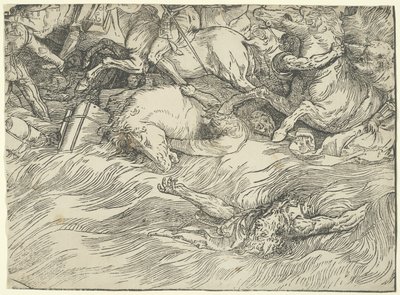 Faraos armé dränks i Röda havet av Titian