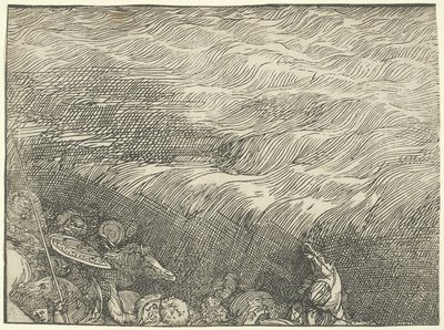 Faraos armé dränks i Röda havet av Titian
