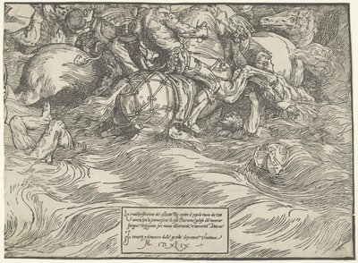 Faraos armé dränks i Röda havet av Titian