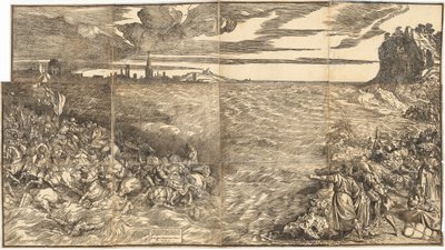 Faraos armés nedsänkning i Röda havet av Titian