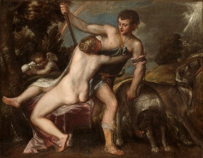 Venus och Adonis, ca 1560 av Tiziano Vecelli