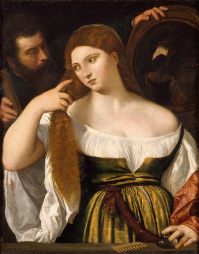 Girl Before the Mirror av Tiziano Vecelli