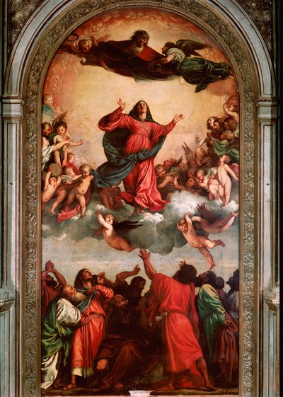 Antagandemålning av Tiziano Vecellio kallad Tizianen (1485-1576) av Tiziano Vecelli