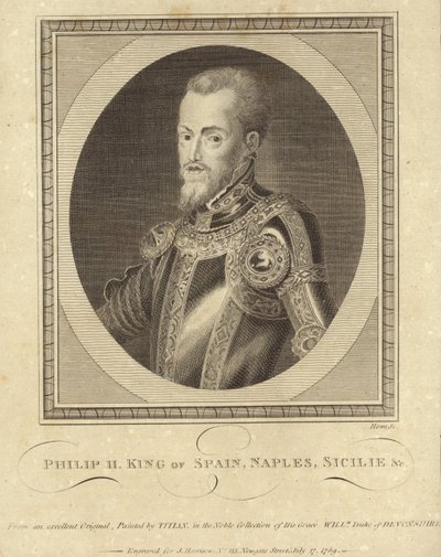kung Filip II av Spanien av Tiziano Vecelli