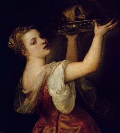 Salome bär Johannes Döparens huvud, ca 1549 av Tiziano Vecelli