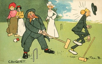 Krocket (chromolitho) av Tom Browne