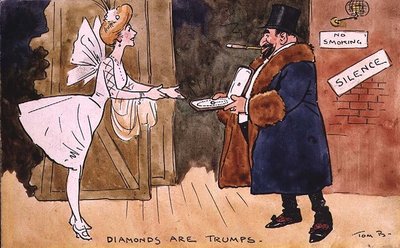 Diamanter är Trumps (penna & bläck och akvarell) av Tom Browne