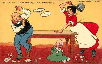 Home Sweet Home, A Difference of Opinion (chromolitho) av Tom Browne