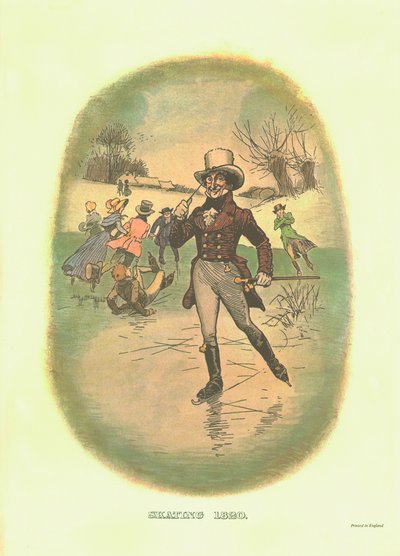 Skridskoåkning, 1820, c1910. av Tom Browne