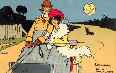 Sked i en hundvagn (chromolitho) av Tom Browne