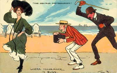 Amatörfotografen (färglitografi) av Tom Browne