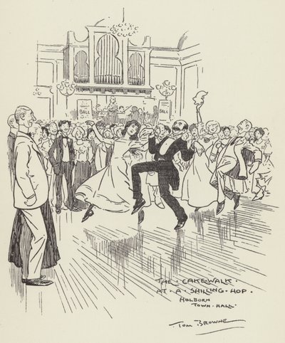 The Cake Walk på en Shilling Hop, Holborn Town Hall av Tom Browne