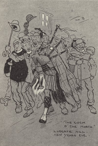 The Cock of the North, Ludgate Hill, nyårsafton av Tom Browne