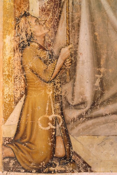 Skildring av donatorer, detalj från St Romuald, av Tommaso da Modena (1326-1379), fresk, kyrkan San Nicolo, Treviso av Tomaso da (late 15th century) Modena
