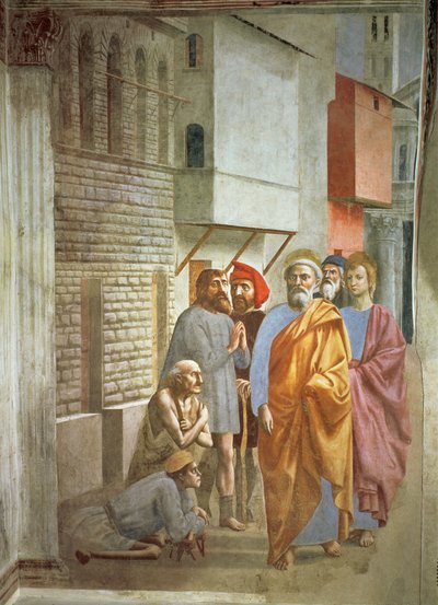 St Peter Healing With His Shadow, c.1427 av Tommaso Masaccio
