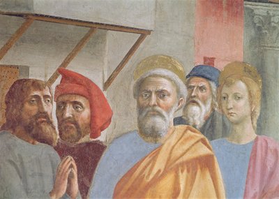 St Peter Healing With His Shadow: detalj av St. Peter, fresk ca 1427 av Tommaso Masaccio