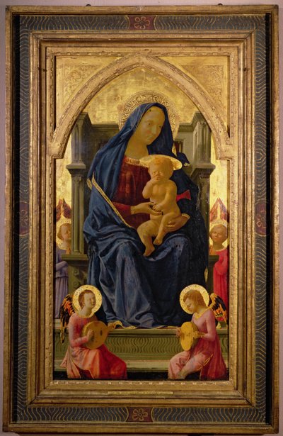 Virgin and Child, 1426 (tempera på panel) (se 199298 för detaljer) av Tommaso Masaccio