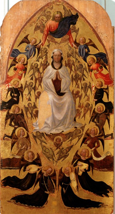 Jungfruns antagande - tempera på panel av Tommaso Masolino da Panicale