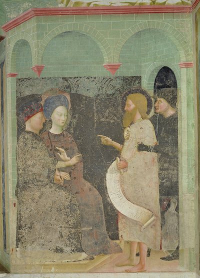 Johannes Döparen skäller ut Herodes och Herodias för deras äktenskapsbrott, 1435 av Tommaso Masolino da Panicale