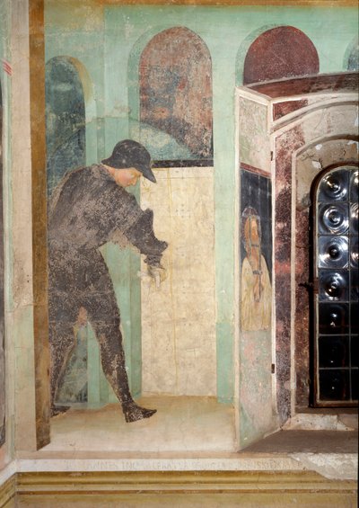 Johannes Döparens liv: en vakt - Fresco av Tommaso Masolino da Panicale