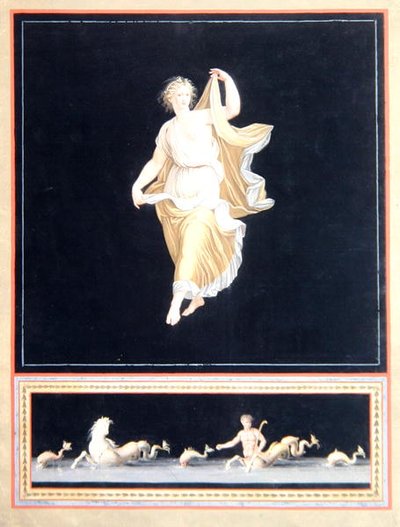 Kopia av en Pompeiansk allegorisk målning, en panoramisk tapetdesign, c, 1790 av Tommaso Piroli