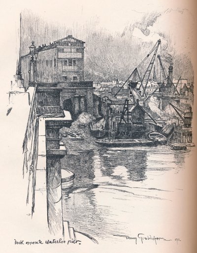 Dock mittemot Waterloo Pier, c1902 av Tony Grubhofer