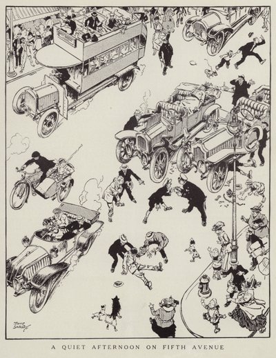 Lugn eftermiddag på Fifth Avenue, New York (litho) av Tony Sarg