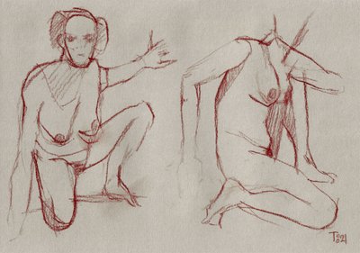 Skisser av "Red Nude" av Tore Bahnson