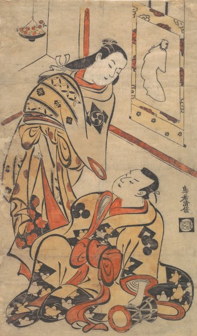 Kabuki ac och rs Gentaro Nakamura draft Ikushima Shingoro, va? 1710. , mygga. 1710. av Torii Kiyomasu I