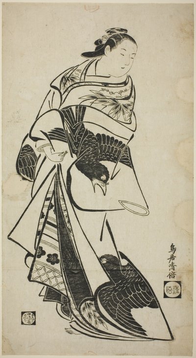Stående figur av en kvinna av Torii Kiyomasu I