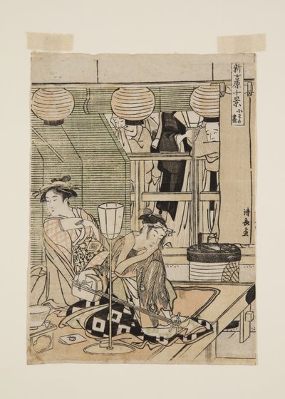 (träblock i färg) av Torii Kiyonaga