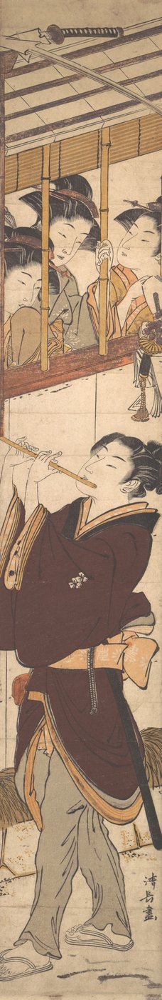 En nyårsscen. av Torii Kiyonaga