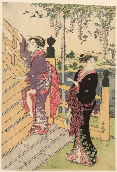 Beundra blåregn vid Kameido Shrine av Torii Kiyonaga