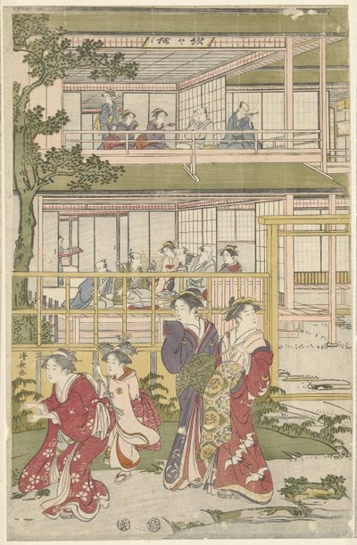spelar blind man av Torii Kiyonaga