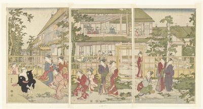 spelar blind man av Torii Kiyonaga