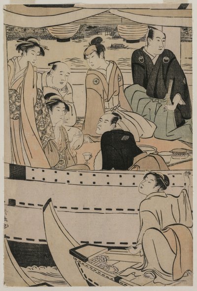 Båtfest på Sumidafloden, 1789. av Torii Kiyonaga