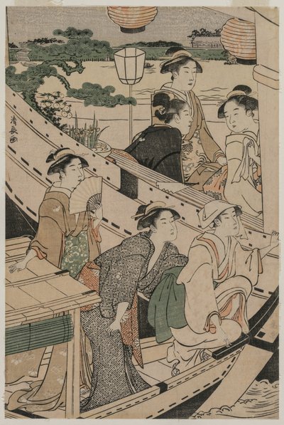 Båtfest på Sumidafloden, 1789. av Torii Kiyonaga