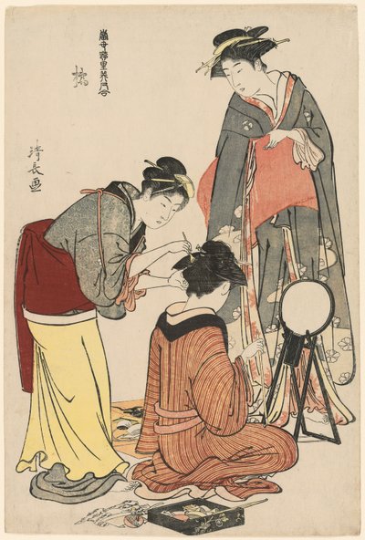 Entertainers of the Tachibana, från serien "A Collection of Contemporary Beauties of the Pleasure Quarters (Tosei yuri bijin awase)" av Torii Kiyonaga