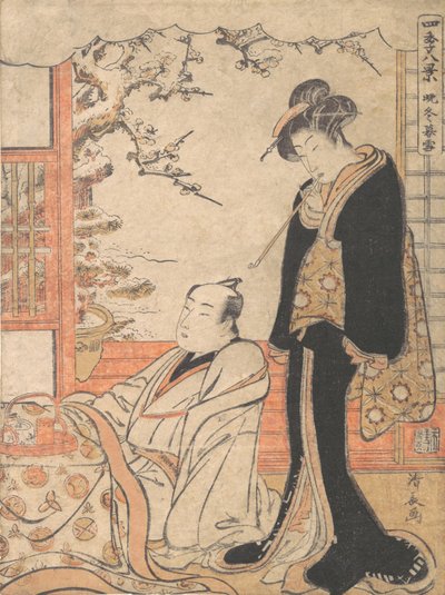 Kvällssnö vid Banto, ca. 1779. av Torii Kiyonaga