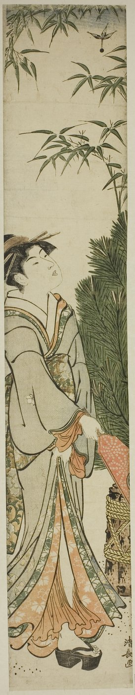 Geisha som spelar Battledore och fjäderboll av Torii Kiyonaga