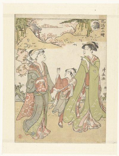The Hour of the Monkey Eleganta representationer av de tolv timmarna (serietitel) Furyu junitoki (serietitel på objekt) av Torii Kiyonaga